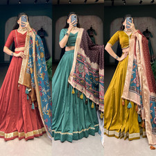 Indische Lehenga Hochzeitskleidung pakistanische Frauen schwere Party...