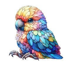 3x Sticker Papagei Buntglas