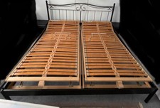 Metallbett, schwarz matt, 200 x 200 cm, neuwertig!