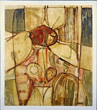 Expansion auf Holz Ölbild Spachtelarbeit pastos 1978 im Stil von Herbert Zangs 