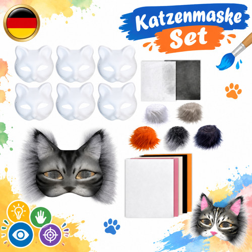 Katzenmaske bastelset stück - katzenmaske,