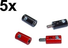 10 H0-Stecker +10 Muffen rot/schwarz für Modellbahn NEU