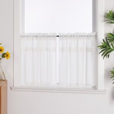 2er Scheibengardinen Weiß