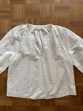 H&M Bluse in Weiß mit Lochstickerei , Gr. S, Wie Neu