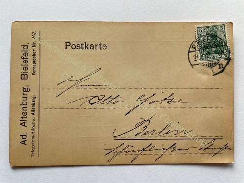 Orig reklame postkarte - postkarte, 1909