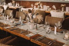 6  Tischläufer salbeigrün Baumwolle (Hochzeitsdeko)