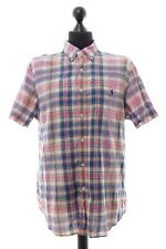 Ralph Lauren Indian Madras Kurzarm Hemd Freizeithemd L rosa kariert Button-Down
