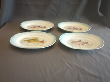 4 Alte Porzellan Fischplatten
