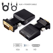 VGA auf HDMI Converter Adapter Audio Videokabel Konverter PC Laptop 1080P FullHD