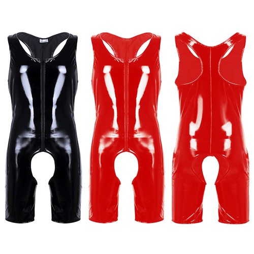 Herren wetlook bodysuit - herren,