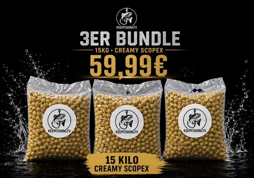 15kg creamy scopex boilies - 15kg,