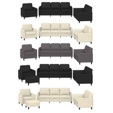 3-tlg./4-tlg. Sofagarnitur mit Kissen Kunstleder Wohnzimmer Loungesofa Relaxsofa
