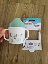 Schnabeltasse Trinklernbecher Rossmann Babydream weiß grün Tiere
