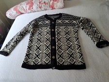STrickjacke norweger isländer Gr 42 44 Schwarz