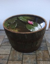 Whiskyfaß Bottich Pflanzkübel halb Holzfaß Miniteich Halbfass NATUR-oder-GEÖLT-