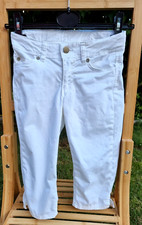 Sommerhose,, Mädchen, Gr. 134, weiße 3/4 Hose,  H&M, gebraucht, Schlitze a. Bein