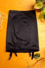 Vintage orig 70er Mieder Rock schwarz Stretch stramm Strumpfhalter NOS XS S