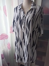 Längere Bluse, Schwarz Weiß