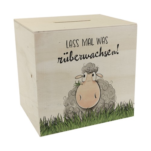 Schaf spardose aus holz mit - schaf,