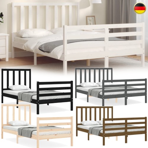 Massivholzbett mit kopfteil - massivholzbett,