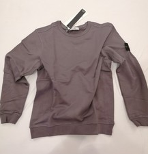 Basic Sweatshirt für Herren Stone Island mit Logo Patch Baumwolle Anthrazit