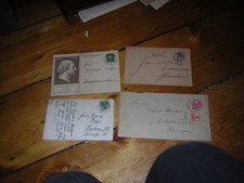 4 Karten u. Briefe Deutsches Reich. Untersch. frankiert. 1897-1931