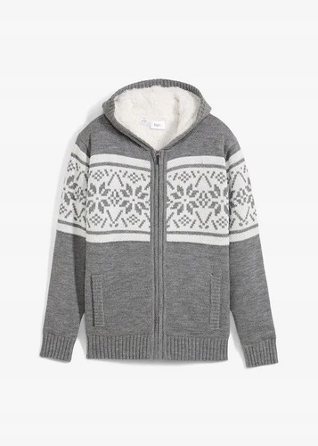 Neu strickjacke mit fleece - fleece, gr