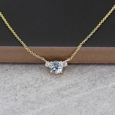 14k Aquamarin Diamant Collier