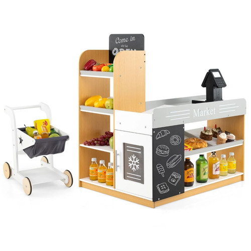 Kindersupermarkt aus holz mit - kindersupermarkt,