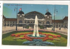 Basel AK Hauptbahnhof um 1920 Straßenbahn Bahnhofvorplatz Schweiz 