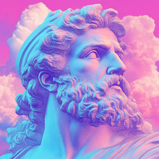 Wandtattoo Aufkleber Gott Zeus Vaporwave Wandaufkleber