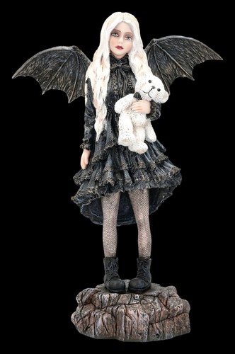 Gothic feenfigur mit teddy - feenfigur,