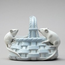 Jugendstil Porzellan Korb mit