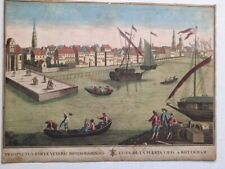 Niederlande Rotterdam Hafen Original Kupferstich Probst Augsburg 1770 Guckkasten