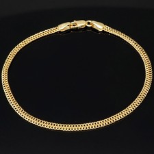 Doppelpanzer-Armband Armband Goldarmband 585 14K ECHT Gold 3mm 20cm Geschenk NEU