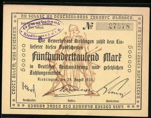 Notgeld riedlingen 1923 - notgeld,
