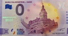 Anniversary Null Euro Schein 0 Euro Schein Burg Falkenstein - Harz XETK 2022-1 
