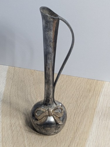 Vintage silberfarbene vase - vintage,