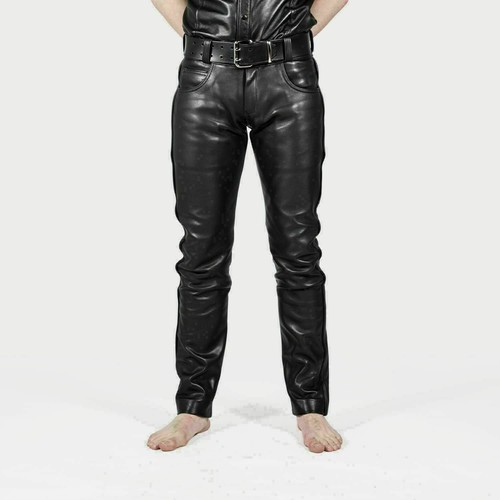 Echtleder skinny leg jeans - ,