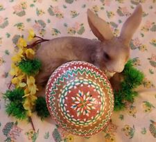 Sorbisches Osterei, Straußenei in schwarz, rot Und grün , Handbemalt