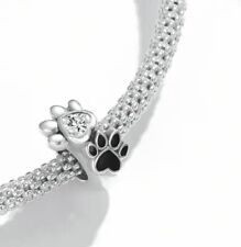 💖 LOVE Charm Herz Pfote Hund Katze 925 Silber fü Pandora Armband Zirkonia 💖
