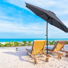 Sonnenschirm Marktschirm Gartenschirm Terrassenschirm mit Kurbel 3 M Grau