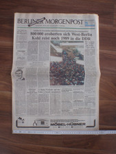 12.11.1989 Sonderausgabe offene Grenze Mauerfall Original Berliner Morgenpost