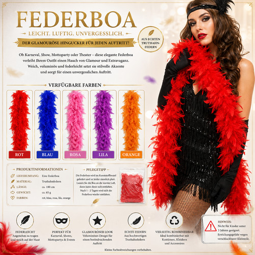 Federboa 180 rot - 180, g