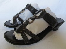 RIEKER Antistress Sandalette (Gr. 39) Pantolette schwarz Leder kleine Absatz NEU