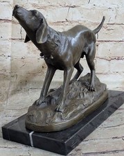 100% Bronze Statue Jagd Hund