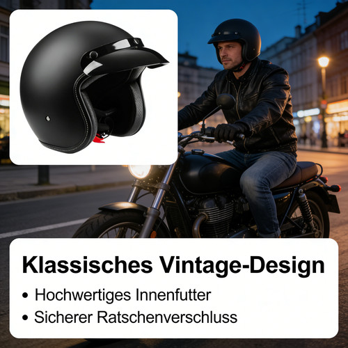 Helm retro motorradhelm - helm,
