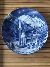 Bavaria Porzellan Echt Kobalt Weihnachtsteller Sammelteller Weihnachten 1988