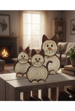 Katzenfamilie Figuren Deko