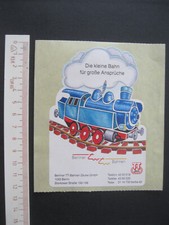 Berliner TT-Bahnen Zeuke GmbH Modelleisenbahn Sticker Aufkleber Reklame Werbung